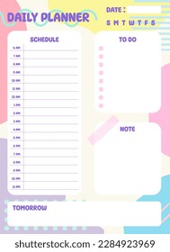 Daily Planner, study planner with schedule, to do list, note, abstract doodle hand drawn background,vector illustration