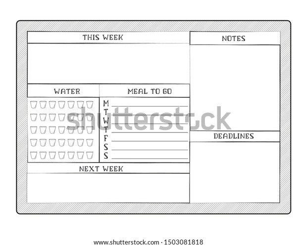 Daily Planner Template Blank White Page Stock Vector (Royalty Free ...