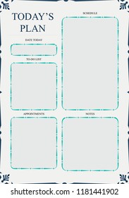 Daily Planner Template Ready for Print with Space for To-Do List, Schedule, Activities, Appointments