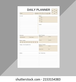 Daily planner vector templet design