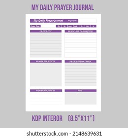 Daily prayer journal Prayer Journal,Prayer Template,Guided Prompts,Bible Study,Christian Planner,Gratitude Journal,Prayer  Prayer,Guided Prompts For Bible Study,Prayers,Religious kdp interior template