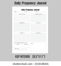 daily pregnancy planner  kdp interior template