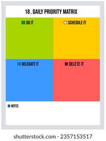 Daily priority matrix. Date 18. Eisenhower Matrix Template. Priority List Planner. Time Management Planner. Task Priority Matrix Planner Design. Modern Planner Template. 