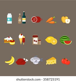 Daily Products Set. Vector Illustration Collection