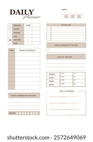 Daily Ramadan Planner 2025, Fasting, Prayer, and Meal Organizer Template