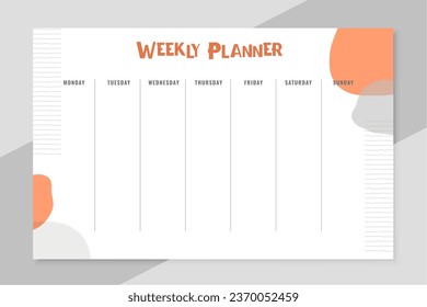 daily reminder planner template for whole week design vector
