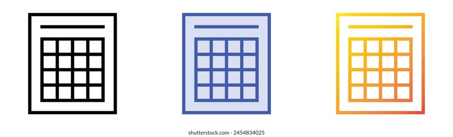 daily report icon. Linear, Blue Fill and Gradient Style Design Isolated On White Background