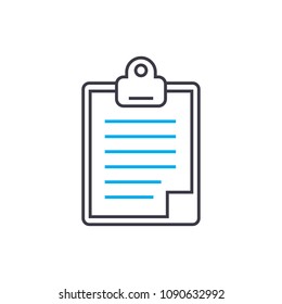 Daily report vector thin line stroke icon. Daily report outline illustration, linear sign, symbol concept.