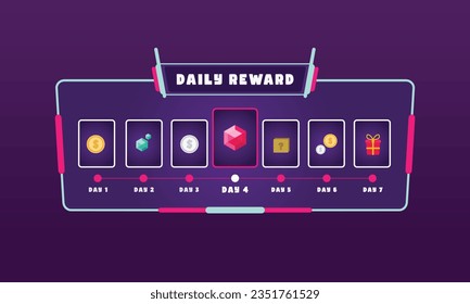 Daily Reward Game UI elments