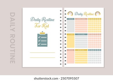 Daily Routine Chart for Kid KDP Interior