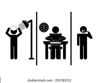 daily routine design, vector illustration eps10 graphic 