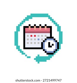 ícone de rotina diária pixel art