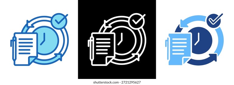 Daily Routine Icon triplestyle Vector Illustration