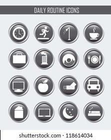 daily routine icons over white background. vector illustration