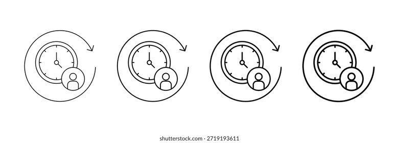 Daily Routine Icons Vector Set In Different Stroke Line Style