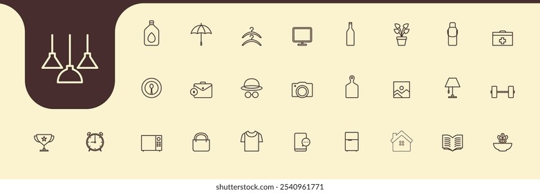 daily routine line icons design vector