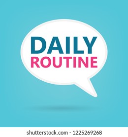 daily routine on a speech bubble- vector illustration