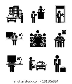daily routine over white background, vector illustration