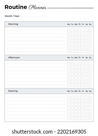 Daily Routine Planner Template, Daily Schedule Planner