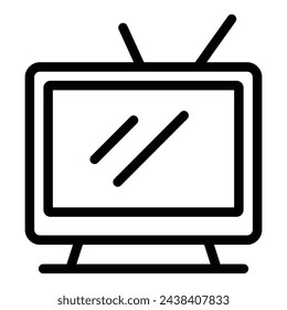 Daily routine tv set icon outline vector. Watch work day. Online news