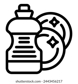 Daily routine wash dish icon outline vector. Life cloth. Morning exercise