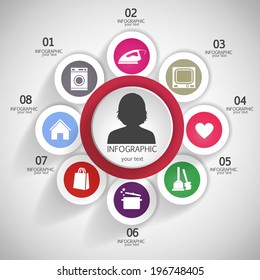 Daily Routine women. Modern business. Can be used for infographic, banner template, diagram, pictogram