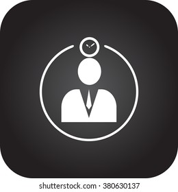 Daily routine working day simple icon on square background