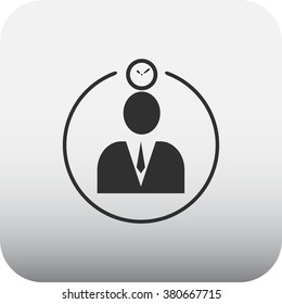 Daily routine working day simple icon on square background