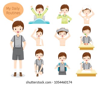 The Daily Routines Of Boy, People, Activities, Habit, Lifestyle, Leisure, Hobby, Avocation