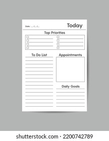 Daily Routines planner template minimalist planners Business organizer page