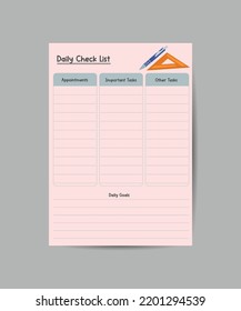 Daily Routines planner template. School schedulers and organizers. flat vector