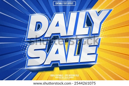 Daily sale 3D editable text effect
