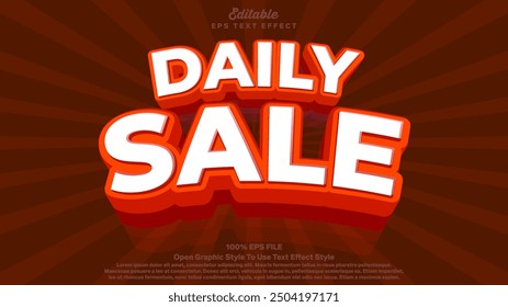 Daily sale text effect, editable text bold and fun style theme.
