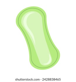 Daily sanitary pad. Women's intimate hygiene item. Simple vector flat illustration.