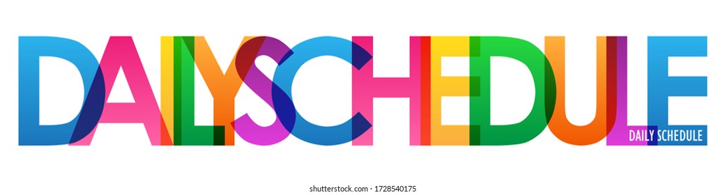 DAILY SCHEDULE colorful vector typography banner