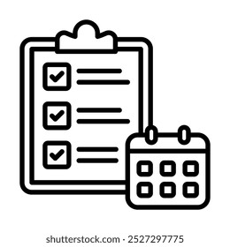 Ilustración vectorial de línea de icono de programación diaria