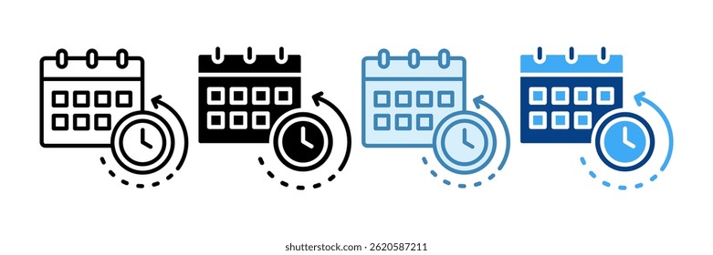 Daily Schedule Icon Set Multiple Style Collection