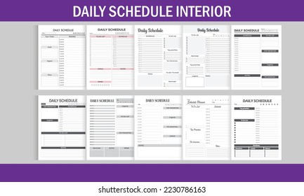 Daily Schedule planner for KDP interior