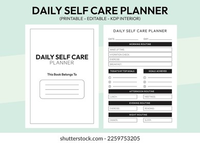 Daily Self Care Planner KDP Interior Design