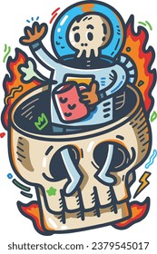 Daily Skull Activity Vector Design