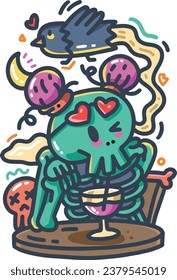 Daily Skull Activity Vector Design