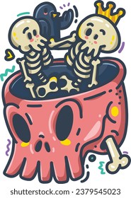 Daily Skull Activity Vector Design