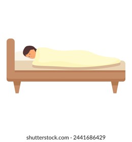 Daily sleeping hours icon cartoon vector. Rest on bedroom. Soft mattress