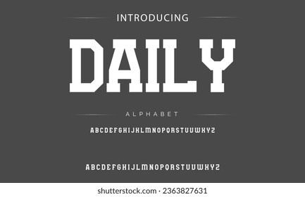 Daily Sport Modern Italic Alphabet Font. Typography urban style fonts for technology, digital, movie logo design. vector illustration