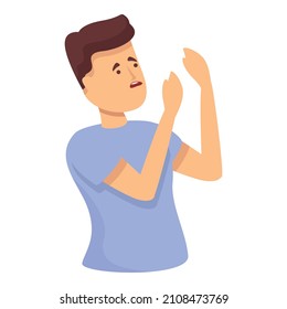 Vector de dibujos animados de iconos diarios de estrés. El pánico mental. Fobia al miedo
