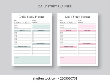 Estudiantes diarios y planificador de proyectos con una lista de tareas pendientes