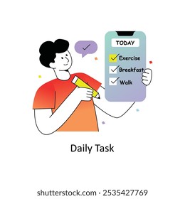 Daily Task Gradient Flat Style Design Vector illustration. Stock illsutration. 