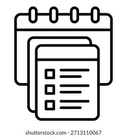 Daily task icon with check mark on calendar