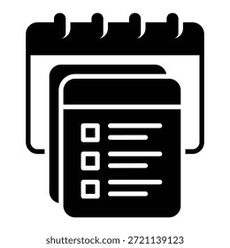 Daily task icon with check mark on calendar