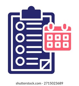 Daily Task Icon Color Fill Style Vector Illustration